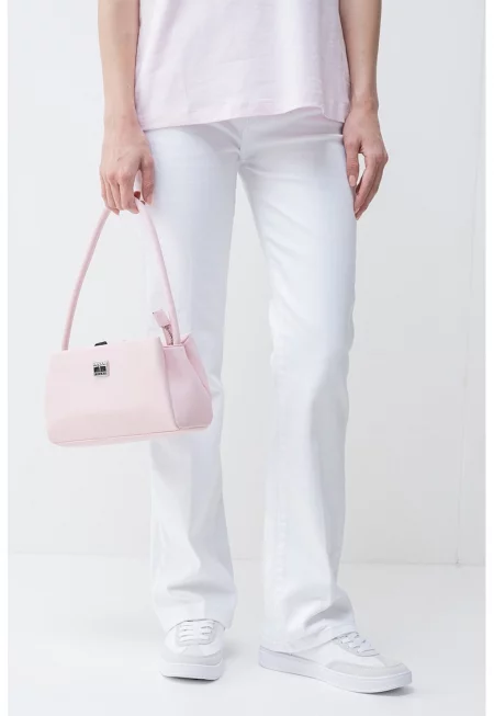 Разкроени дънки с 5 джоба - Бял