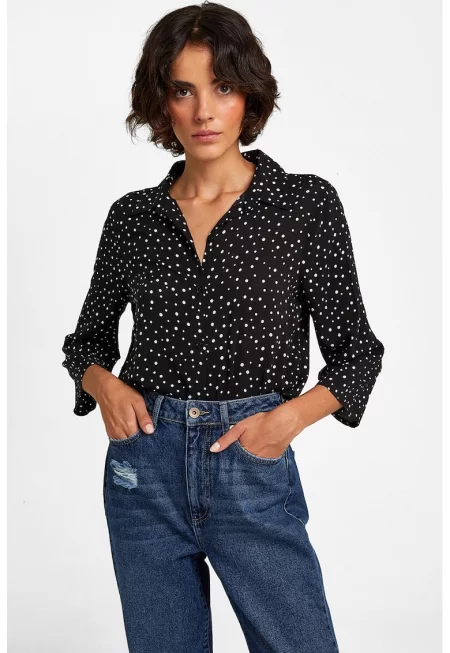 Риза с десен и 3/4 ръкави