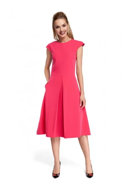 Rochie midi cu pliu frontal