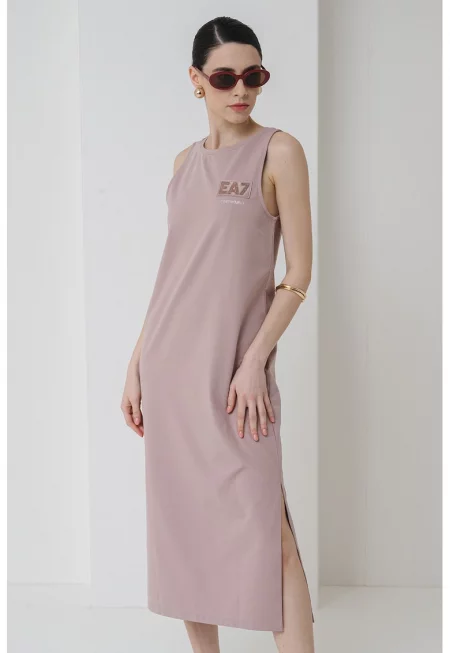 Рокля с овално деколте - Светлолилав