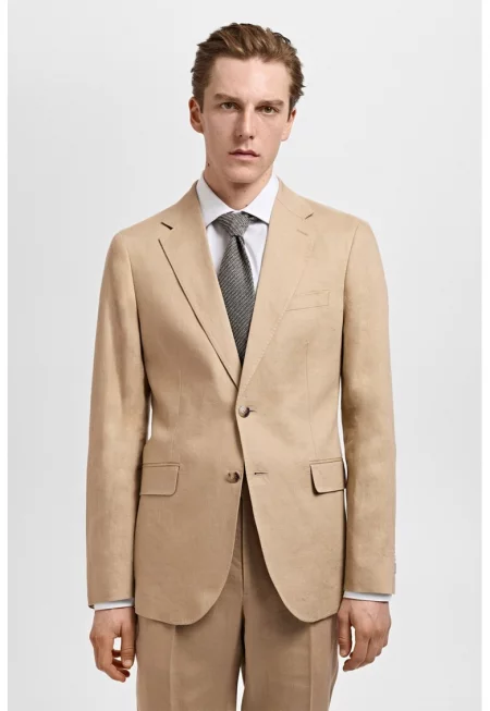 Слим ленено сако Amalfi - Камел