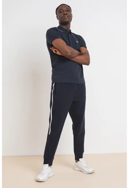 Слим тениска Paule с яка - Tъмносив