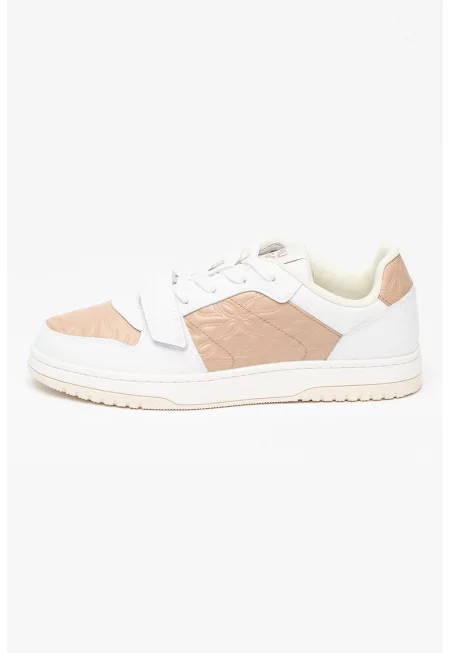 Спортни обувки Hadrian с велкро и връзки - Бял/Светлокафяв