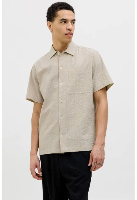 Свободна риза с релеф - Бежов