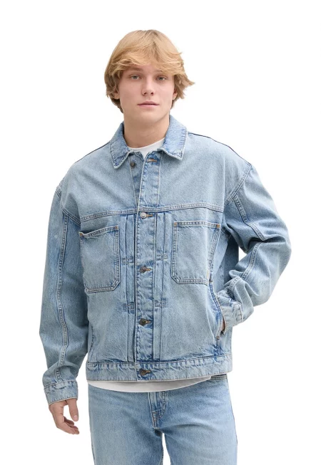 Свободно яке от деним - Светлосин
