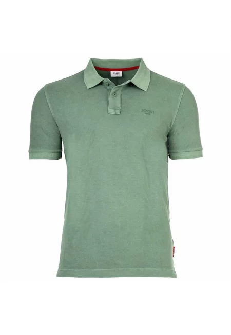 Тениска с органичен памук с яка - Зелен