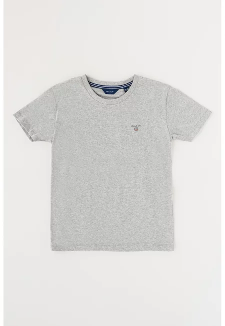 Тениска с овално деколте и бродирано лого