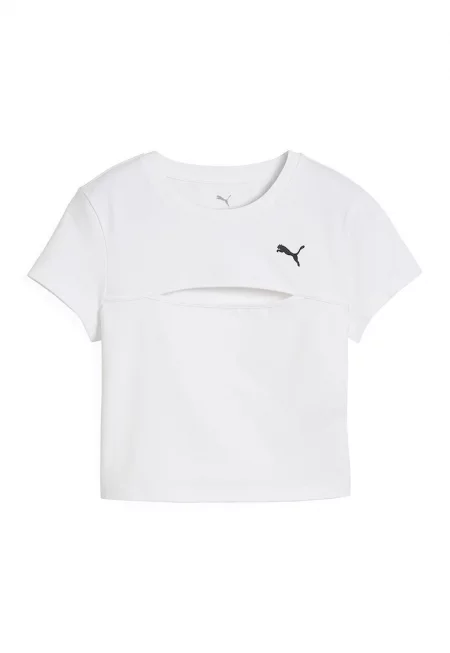 Тениска с овално деколте и предна цепка