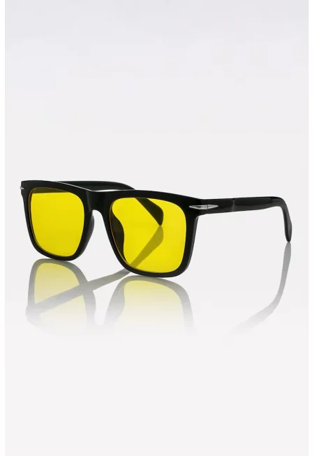 Унисекс правоъгълни слънчеви очила - Черен