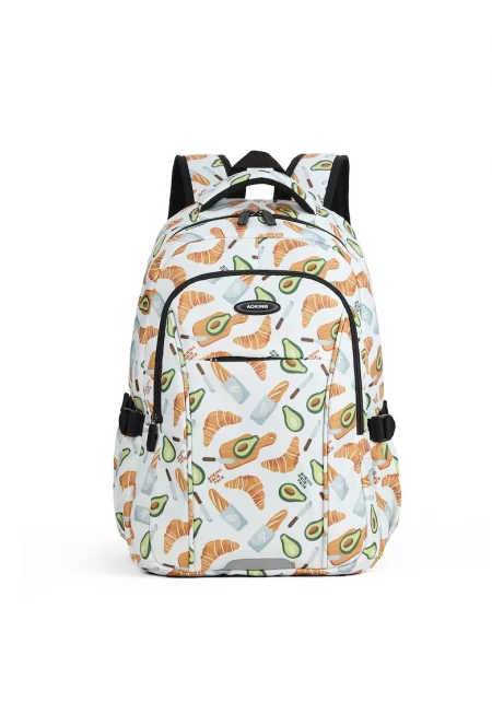 Унисекс раница с регулируеми презрамки и принт - Бял