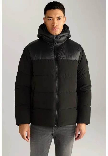 Ватирано яке със закопчаване с цип - Черен