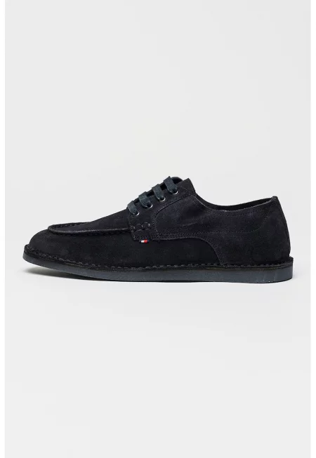 Велурени обувки Stitchdown Derby - Черен