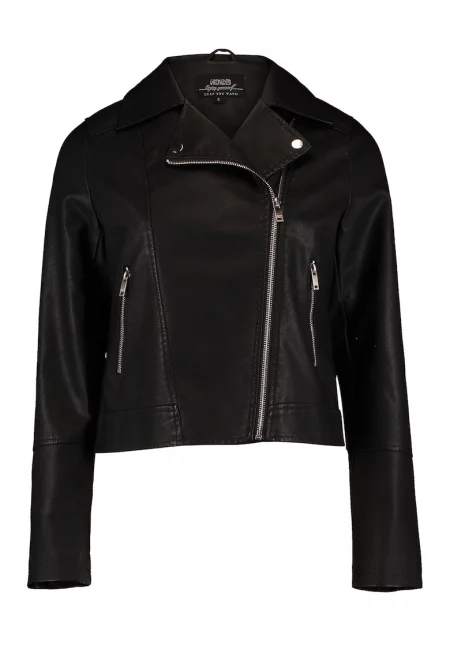 Яке от еко кожа - Черен