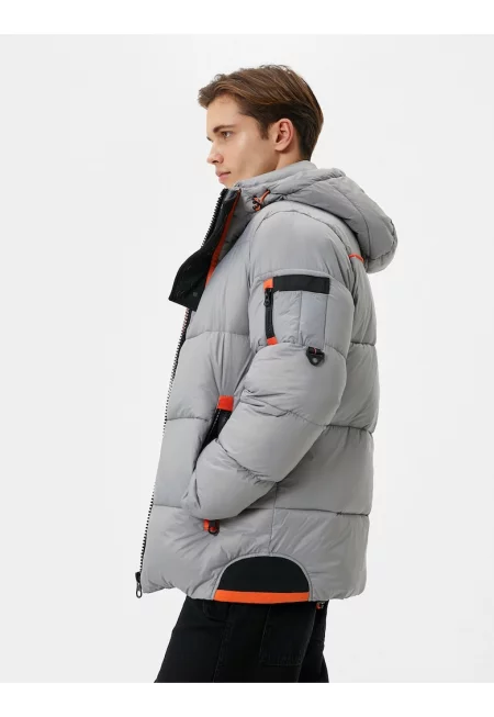 Зимно яке с джбове с цип - Сив