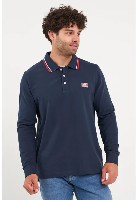 Блуза с яка и лого