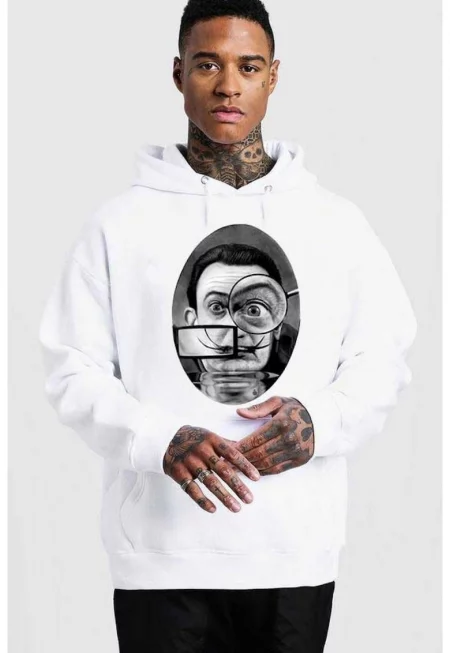 Бяла мъжка качулка - Dali - The Watcher