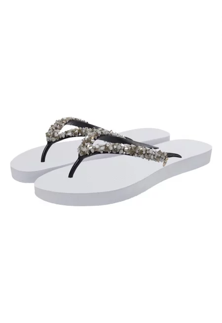 Чехли Classic Aby с мъниста - Бял