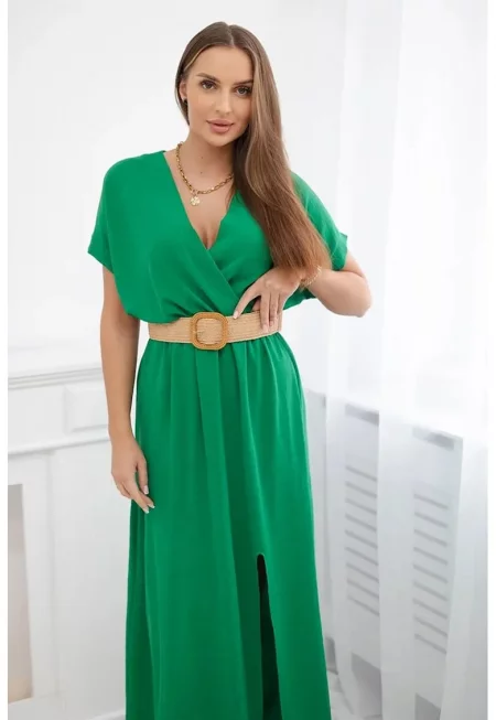 Дълга рокля с колан - един размер