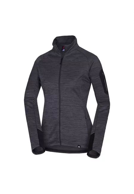 Дамска флийс блуза с антипилинг защита Bertha - Черен меланж