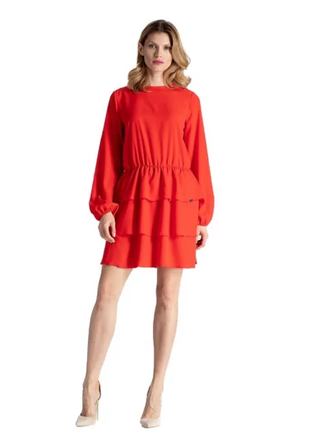 Дамска мини рокля Linervudd M601 червена