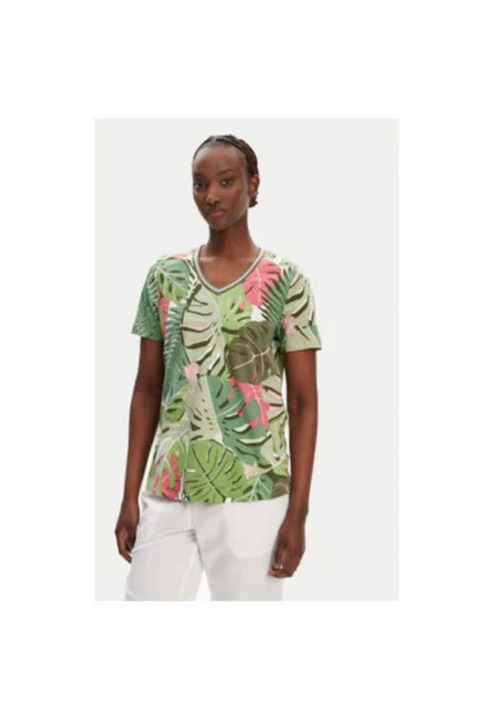 Дамска тениска  11105096 - Памук - Зелена - Зелен