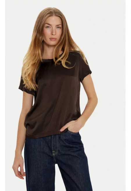 Дамска тениска -  304902505 - Вискоза - Кафява - Кафяв