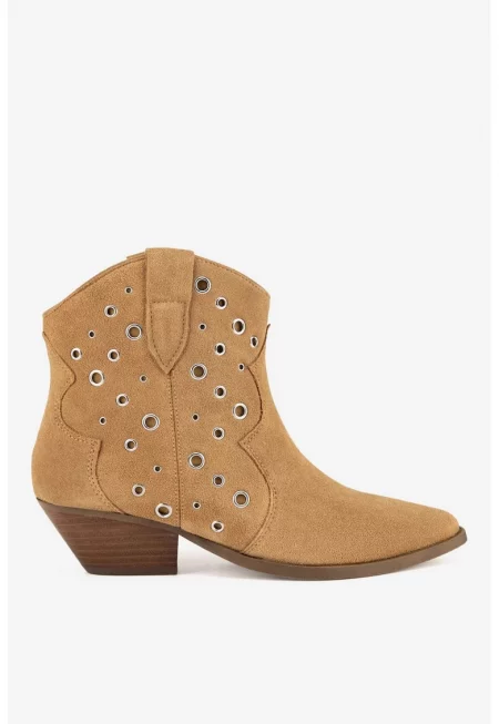 Дамски ботуши  5903419788239 - Велур - Бежов - Бежов