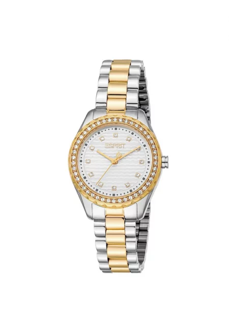 Дамски часовник  модел ES1L452M0055 - стоманен корпус 30мм - златна каишка - кварцов механизъм