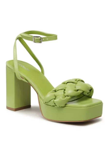 Дамски сандали -  302901784 - Зелени - Еко кожа