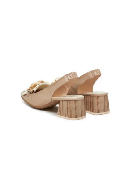 Дамски сандали - HV253945 -  Естествена кожа - Кафяв