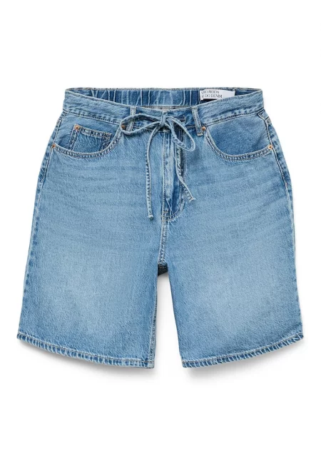 Дамски шорти  10326196 - Дънкови - Памук/Лиосел - Син - Син