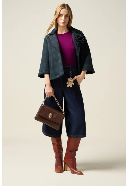 Дънки 3/4 със средновисока талия - Тъмносин