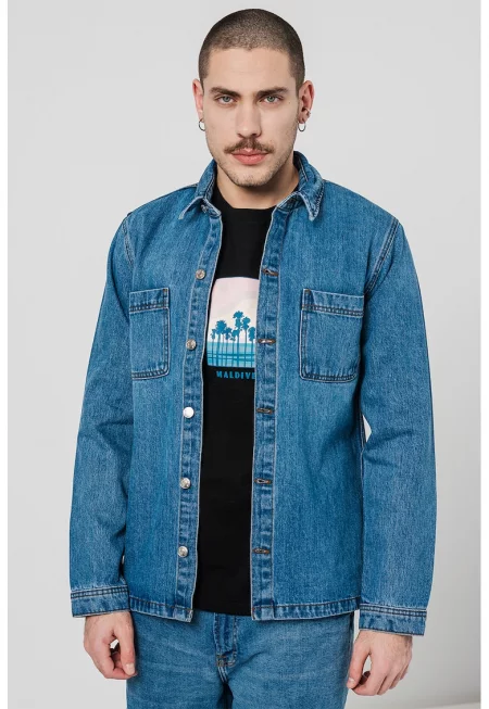 Дънково яке от органичен памук - Светлосин