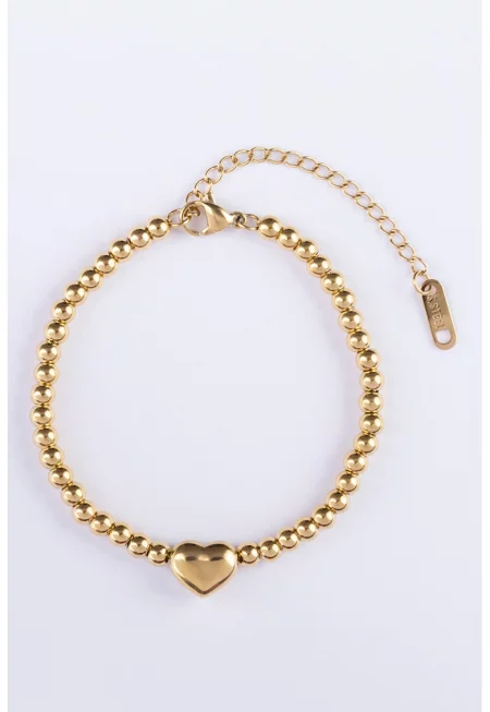 Гривна от неръждаема стомана с позлата от 18К