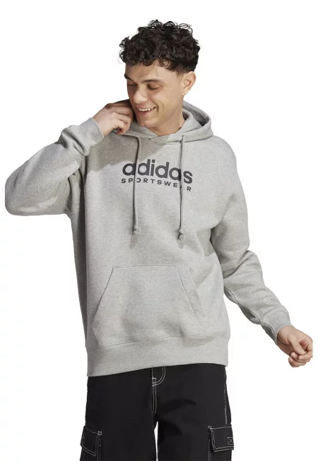 Худи с лого и джоб кенгуру - Светлосив меланж