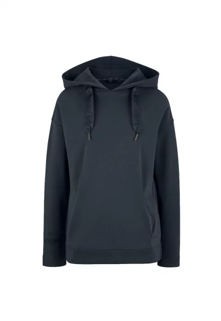 Худи с паднали ръкави и лого - Ултрамарин синьо