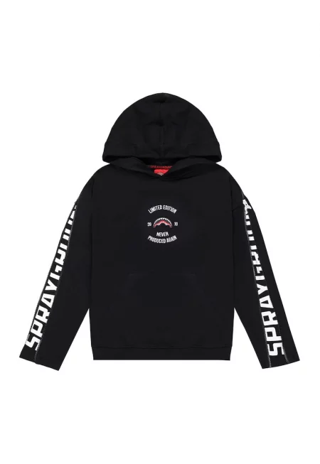 Худи с цип на ръкава и лого - Бял/Черен