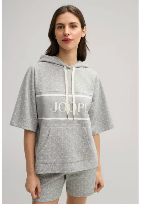 Извънгабаритен суитшърт с къс ръкав - Сив