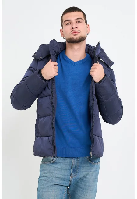 Капитонирано зимно яке - Тъмносин