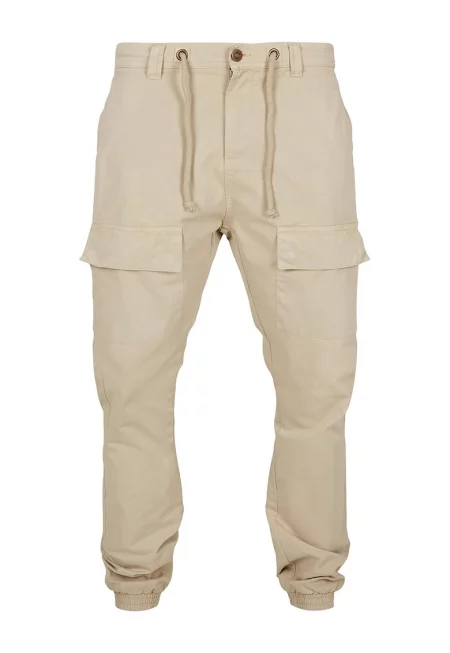 Карго панталон с връзка - Светло бежово