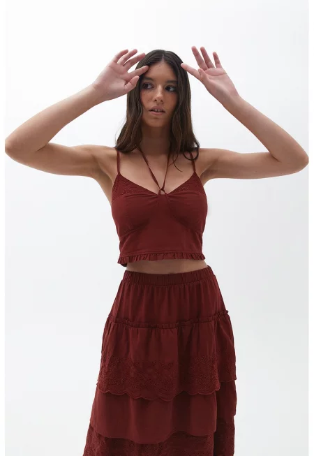 Къс памучен топ