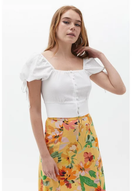 Къс топ с квадратно деколте