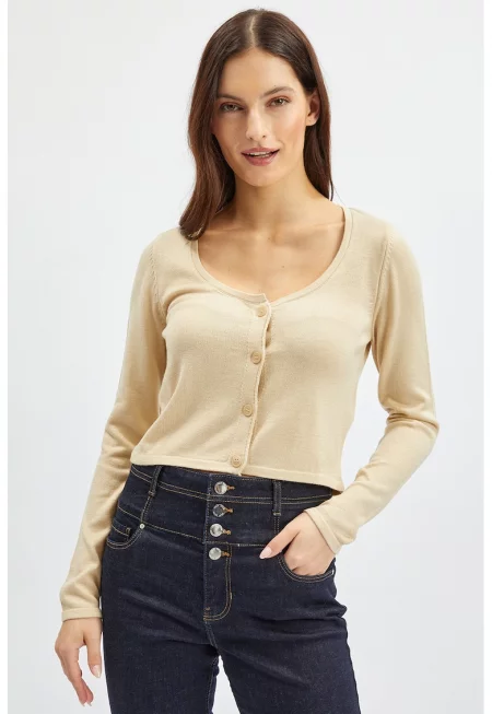 Къса жилетка с овално деколте