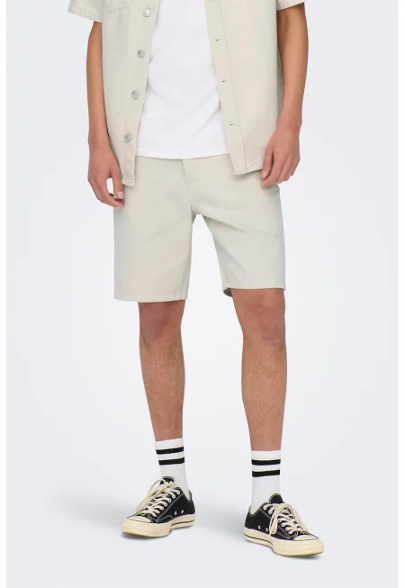 Къси дънки - Крем