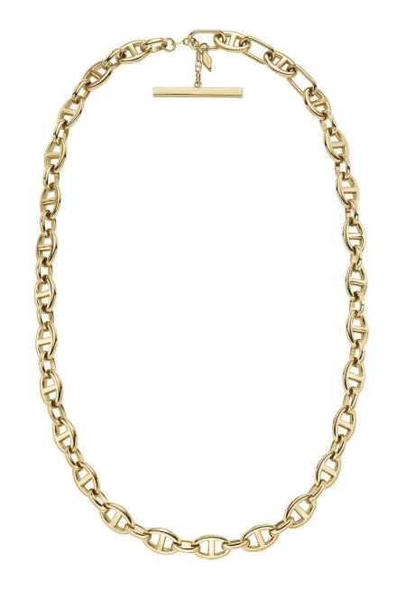 Колие от неръждаема стомана с лого - Златист