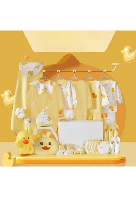 Комплект дрехи за новородени - жълт летен - 24 части - патета