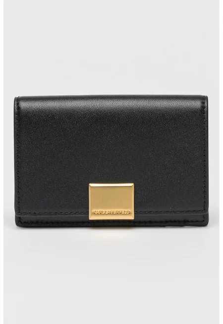 Кожен калъф за карти Forever - Черен