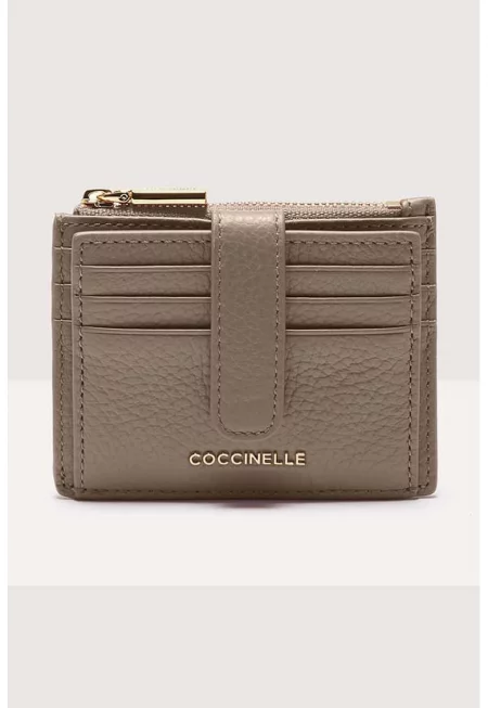 Кожен калъф за карти Metallic Soft