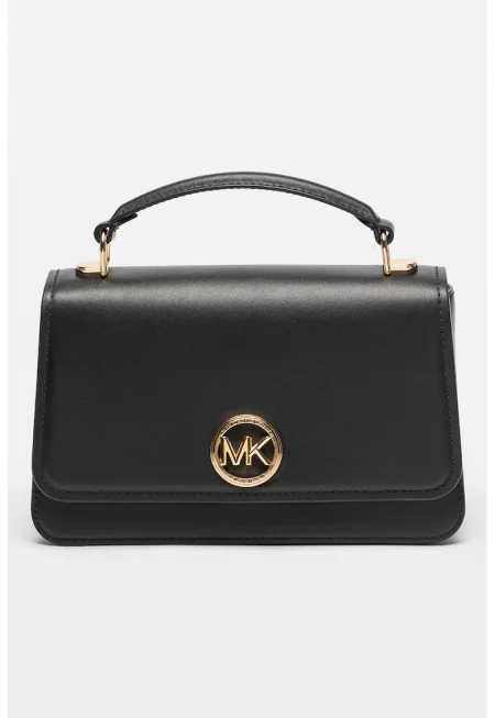 Кожена чанта през рамо Delancey - Черен