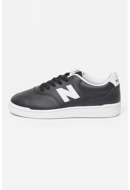 Кожени спортни обувки 80 с лого - Бял/Черен